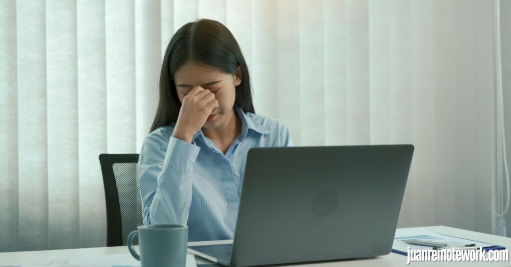 woman looking disappointed and stressed