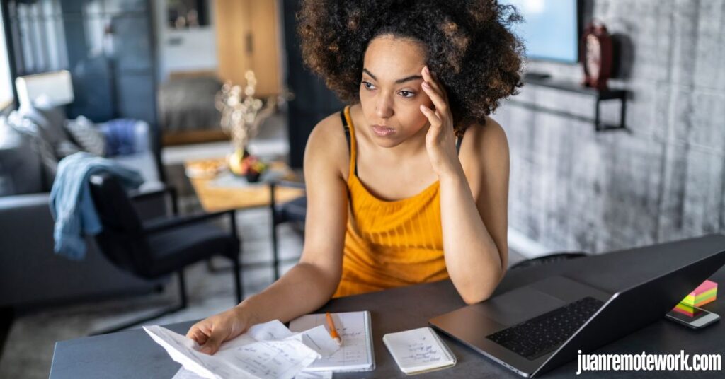 woman worried with her finances